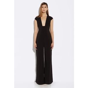 AQ/AQ Plunged Jumpsuit with cap sleeves
